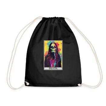 Tarotkarten Tarotkarte Death Tod - Turnbeutel - Schwarz - Vorne