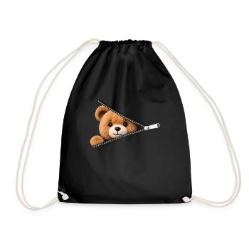Cute Bear Sweetness and Charm Child Woman Man - Drawstring Bag - black - Front