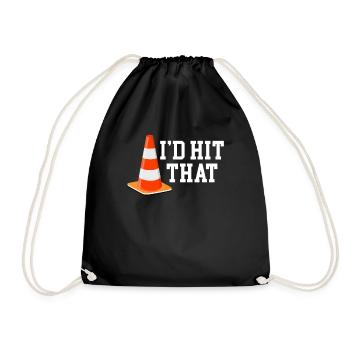 A I'd Hit That Funny Autocross Mechanic Drifting - Drawstring Bag - black - Front