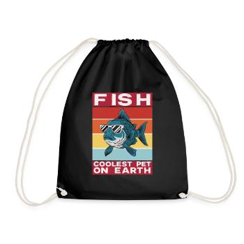 Fish Coolest Pet On Earth Retro Sunglasses Funny - Turnbeutel - Schwarz - Vorne