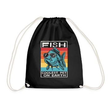 Fish Coolest Pet On Earth Retro Sunglasses Funny - Turnbeutel - Schwarz - Vorne