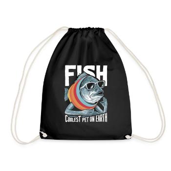 Fish Coolest Pet On Earth Retro Sunglasses Funny - Turnbeutel - Schwarz - Vorne
