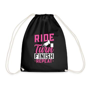 Cheval de course de barils de rodéo - Sac de sport léger - noir - Devant