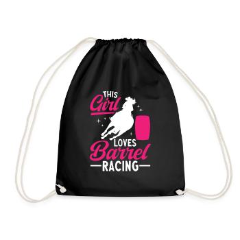 Cheval de course de barils de rodéo - Sac de sport léger - noir - Devant
