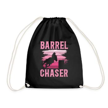 Rodeo Barrel Racing Pferd - Turnbeutel - Schwarz - Vorne