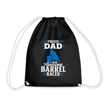 Cheval de course de barils de rodéo - Sac de sport léger - noir - Devant