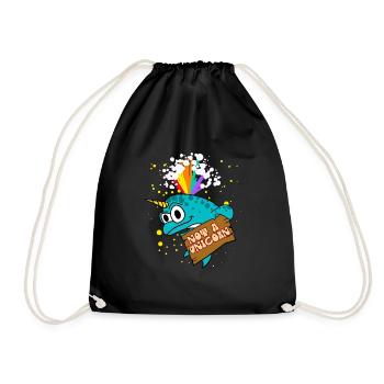 Narval Pas Une Licorne Drôle Créature De La Mer Arc-En-Ciel - Sac de sport léger - noir - Devant