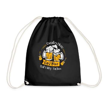 Musique country et bière, c’est pourquoi je suis ici cow-boy - Sac de sport léger - noir - Devant