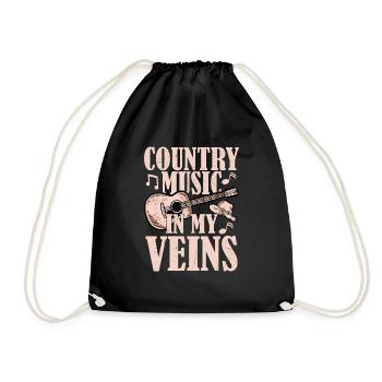 Musique country Dans mes veines Cowboy Western - Sac de sport léger - noir - Devant