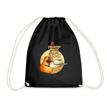 Musique country Dans mes veines Western Cowboy - Sac de sport léger - noir - Devant