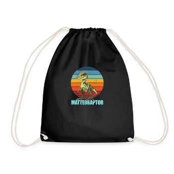 Matteoraptor Gift Idea for Matteo - Drawstring Bag - black - Front