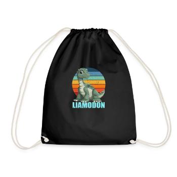 Liamodon Geschenkidee für Liam - Turnbeutel - Schwarz - Vorne