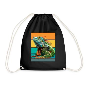 Iguane Design Rétro - Sac de sport léger - noir - Devant