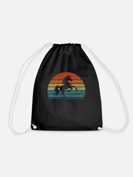Licorne Rétro Licorne Créature mythique Licorne - Sac de sport léger - noir