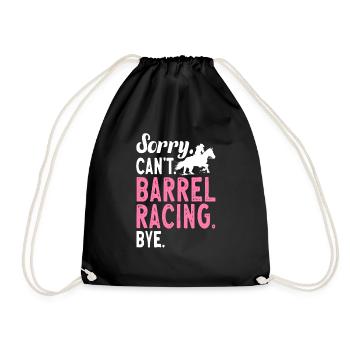 Rodeo Barrel Racing Pferd - Turnbeutel - Schwarz - Vorne