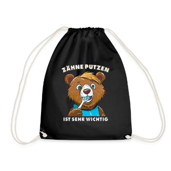 LE BROSSAGE DES DENTS DE L'OURS EST TRÈS IMPORTANT - Sac de sport léger - noir - Devant