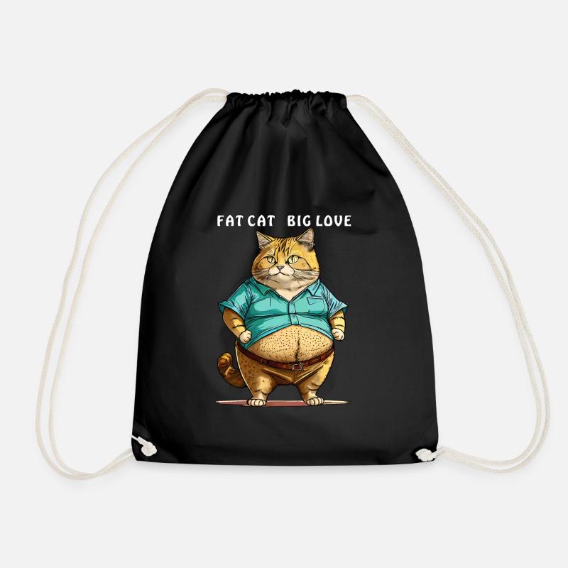 FAT CAT BIG LOVE - Turnbeutel - Schwarz