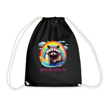 RACCOON Santé mentale - Sac de sport léger - noir - Devant