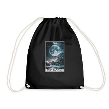 Tarotkarten Tarotkarte The Moon Der Mond - Turnbeutel - Schwarz - Vorne