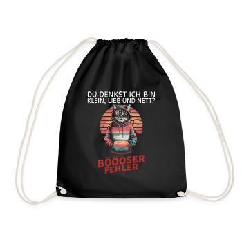 You think I'm small, sweet and nice? Fun - Drawstring Bag - black - Front