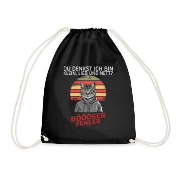 You think I'm small, sweet and nice? Fun - Drawstring Bag - black - Front