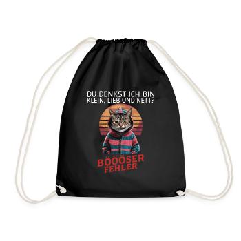 You think I'm small, sweet and nice? Fun - Drawstring Bag - black - Front