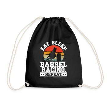 Cheval de course de barils de rodéo - Sac de sport léger - noir - Devant