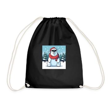 Weihnachten Weihnachtsoutfit - Turnbeutel - Schwarz - Vorne