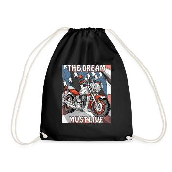 MOTORCYCLE THE DREAM MUST LIVE - Drawstring Bag - black - Front