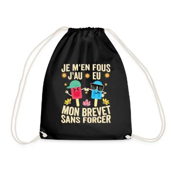I don't care, I got my certificate without forcing 2024 - Drawstring Bag - black - Front