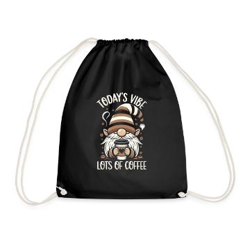 Gnome drôle & Amateur de café Café des nains de jardin - Sac de sport léger - noir - Devant