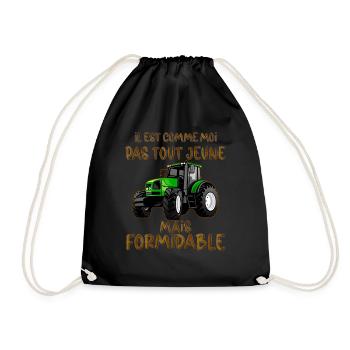 Tracteur Et La Légende Formidable Citation Homme - Sac de sport léger - noir - Devant