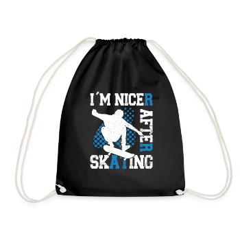 Skateboard Art For Boys Girls Men Skateboard Gifts - Drawstring Bag - black - Front