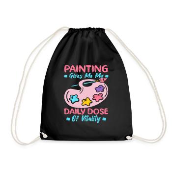 Artist Painter Graphic Painting My Daily Dose Art - Turnbeutel - Schwarz - Vorne
