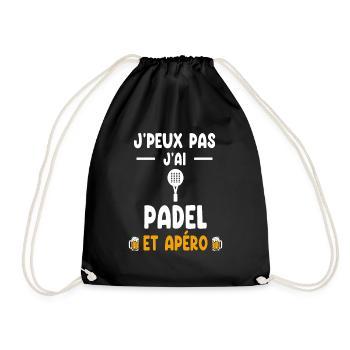 padelist I can't I have padel aperitif - Drawstring Bag - black - Front