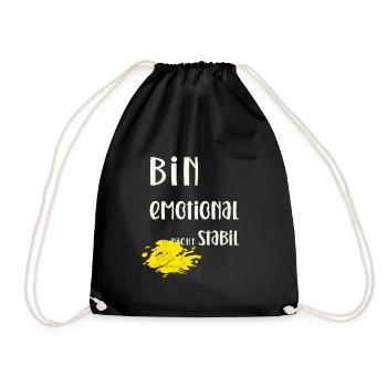 I'm not emotionally stable - Drawstring Bag - black - Front