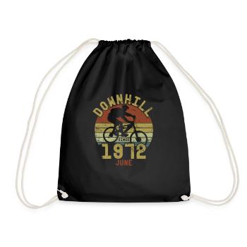 Birthday Downhill Bike Bike June 1972 - Drawstring Bag - black - Front