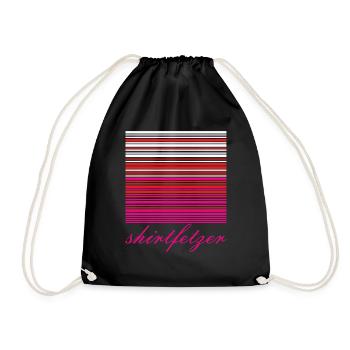 stripes red white SHIRTFETZERAkkustand Gradient - Drawstring Bag - black - Front