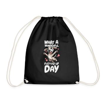 Greyhound Windhund Fucked Up Day - Drawstring Bag - black - Front