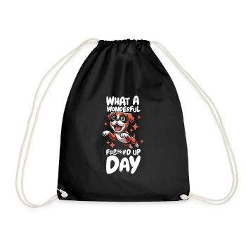 Boxer Dog German Boxer Fucked Up Day - Drawstring Bag - black - Front
