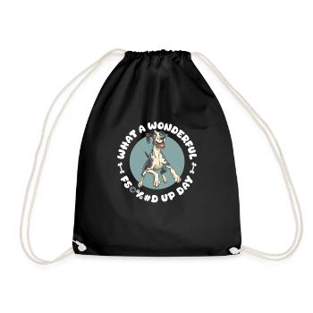 Great Dane Fucked Up Day - Drawstring Bag - black - Front