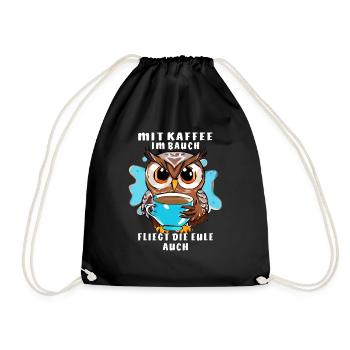 LE CAFÉ DANS L’ESTOMAC FAIT VOLER LE HIBOU - Sac de sport léger - noir - Devant