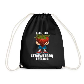 FEEL THE STRAWBERRY FEELING - Drawstring Bag - black - Front