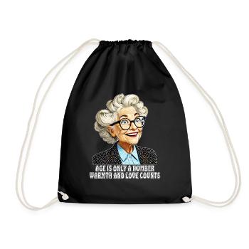AGE IS ONLY A NUMBER WARMTH AND LOVE COUNTS - Drawstring Bag - black - Front