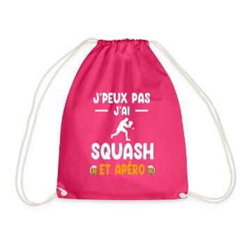 badiste je peux pas j'ai squash apéro - Sac de sport léger - fuchsia - Devant
