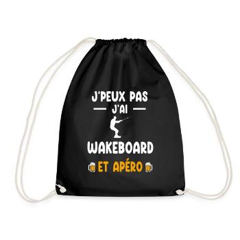 Wakeboarder Ich kann nicht Ich kann Wakeboard-Aperitif haben - Turnbeutel - Schwarz - Vorne