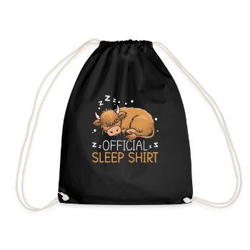 Maison de couchage officielle Highland Cow PJ Sleeping - Sac de sport léger - noir - Devant