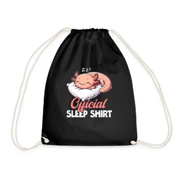 Official Sleeping House Axolotl PJ Sleeping - Drawstring Bag - black - Front