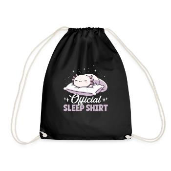 Official Sleeping House Axolotl PJ Sleeping - Drawstring Bag - black - Front
