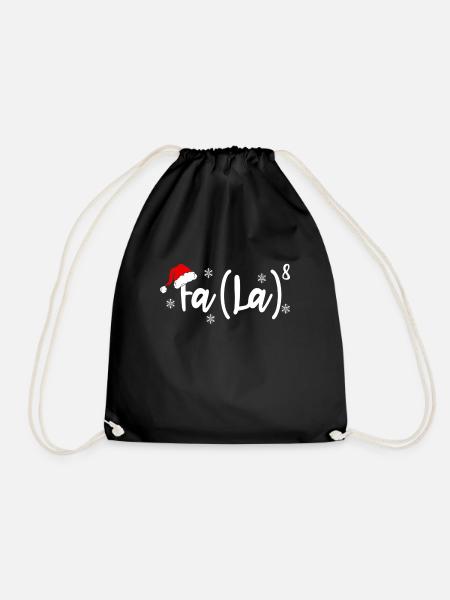 Funny Christmas Math Teacher Fa La8 Equations - Drawstring Bag - black